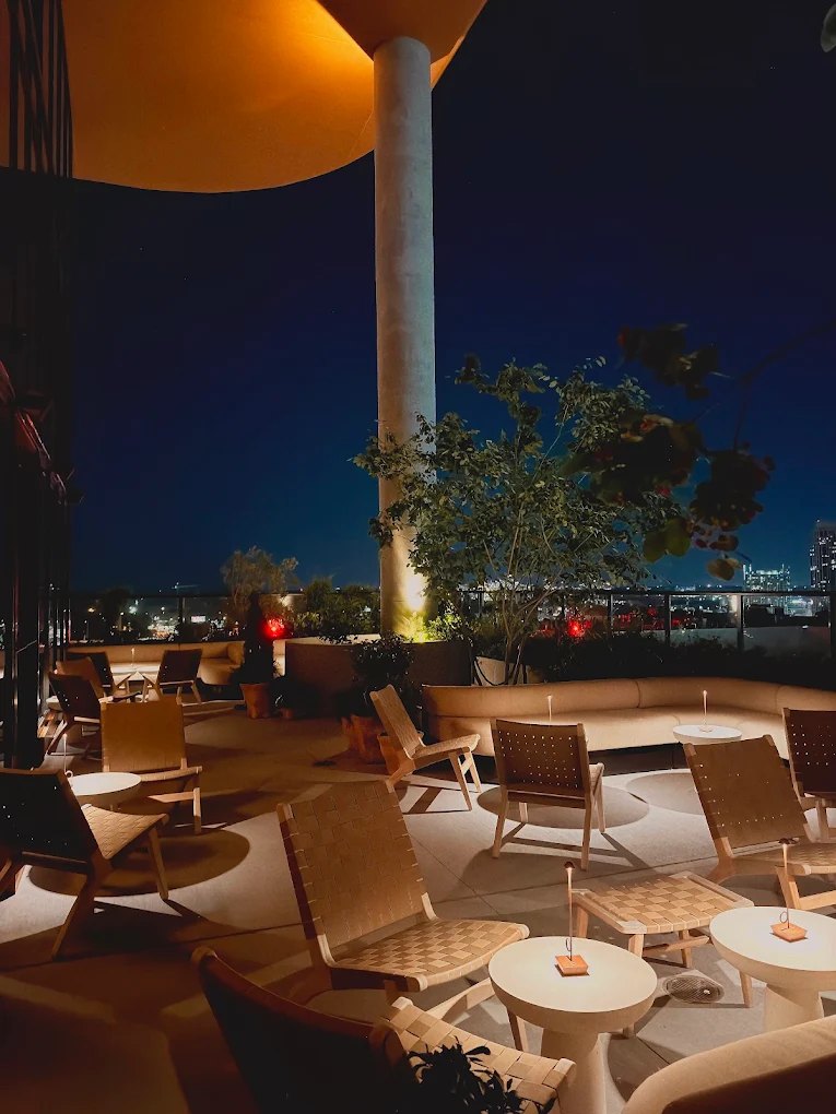 The terrace at night